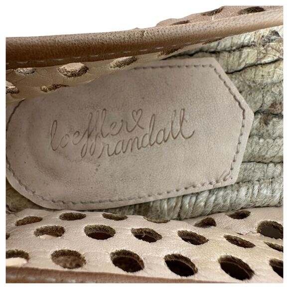 Loeffler Randall Mara Lasercut Leather Espadrille Flats Brown Black Size 7 - Picture 8 of 8